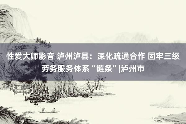 性爱大师影音 泸州泸县：深化疏通合作 固牢三级劳务服务体系“链条”|泸州市